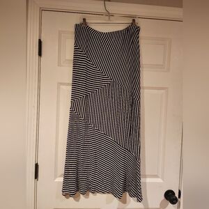 Coldwater Creek Black and White Striped Maxi Skirt